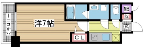 神戸市中央区東雲通(阪急神戸線春日野道)のマンション賃貸物件 間取画像