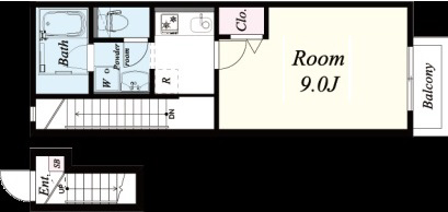 神戸市長田区房王寺町(神戸電鉄有馬線長田)のアパート賃貸物件 間取画像