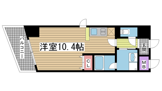 神戸市中央区下山手通(JR東海道本線(近畿)元町)のマンション賃貸物件 間取画像