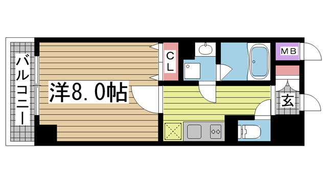 神戸市中央区元町通(JR東海道本線(近畿)元町)のマンション賃貸物件 間取画像