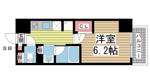神戸市中央区中山手通(JR東海道本線(近畿)三ノ宮)のマンション賃貸物件 間取画像