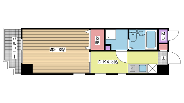 神戸市中央区下山手通(JR東海道本線(近畿)元町)のマンション賃貸物件 間取画像