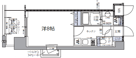 神戸市中央区下山手通(JR東海道本線(近畿)元町)のマンション賃貸物件 間取画像