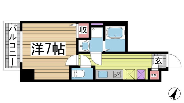 神戸市中央区東雲通(阪急神戸線春日野道)のマンション賃貸物件 間取画像