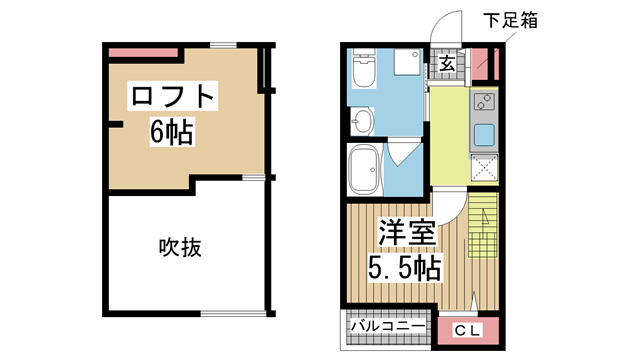 神戸市長田区真野町(JR山陽本線新長田)のアパート賃貸物件 間取画像