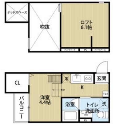神戸市長田区久保町(JR山陽本線新長田)のアパート賃貸物件 間取画像