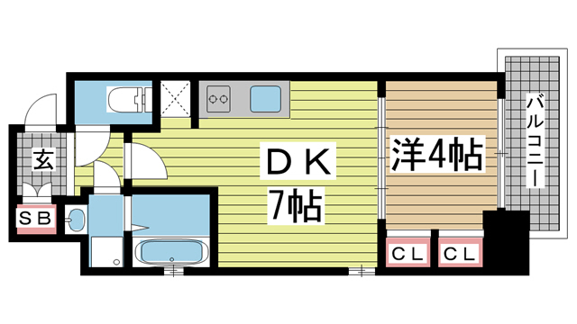 神戸市中央区元町通(JR東海道本線(近畿)元町)のマンション賃貸物件 間取画像