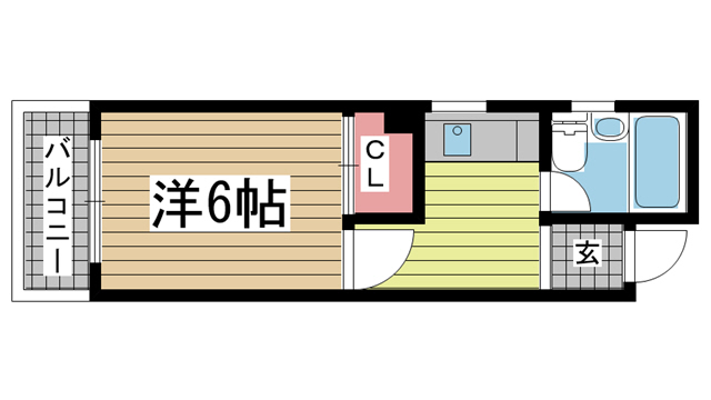 神戸市中央区若菜通(JR東海道本線(近畿)三ノ宮)のマンション賃貸物件 間取画像