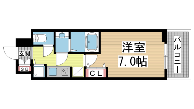 神戸市中央区浜辺通(JR東海道本線(近畿)三ノ宮)のマンション賃貸物件 間取画像