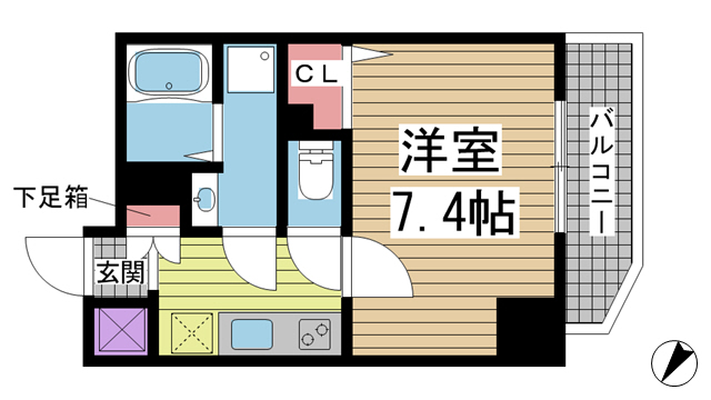 神戸市中央区東雲通(阪急神戸線春日野道)のマンション賃貸物件 間取画像