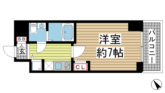 神戸市中央区海岸通(JR東海道本線(近畿)元町)のマンション賃貸物件 間取画像