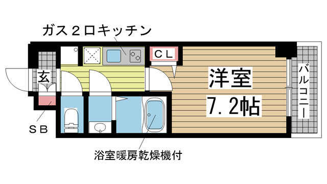 神戸市兵庫区荒田町(JR東海道本線(近畿)神戸)のマンション賃貸物件 間取画像