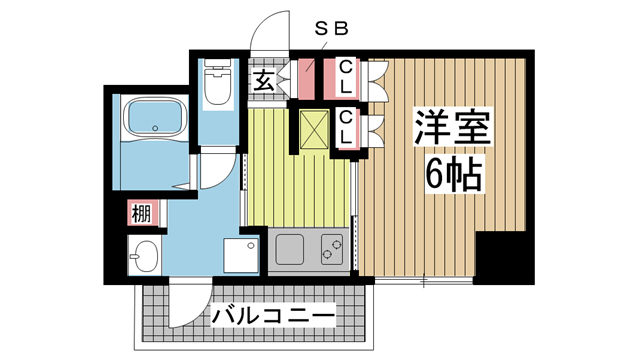 神戸市中央区下山手通(JR東海道本線(近畿)元町)のマンション賃貸物件 間取画像