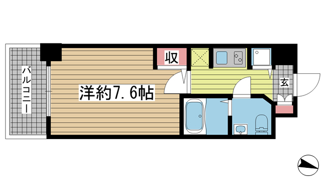 神戸市中央区磯上通(JR東海道本線(近畿)三ノ宮)のマンション賃貸物件 間取画像