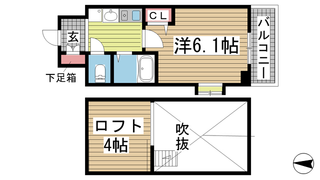 神戸市中央区下山手通(JR東海道本線(近畿)元町)のマンション賃貸物件 間取画像