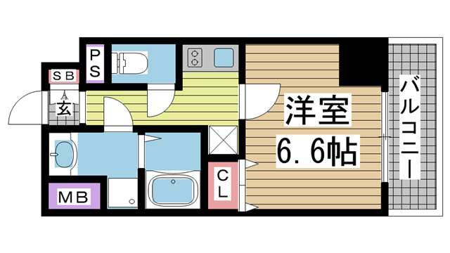 神戸市中央区海岸通(JR東海道本線(近畿)元町)のマンション賃貸物件 間取画像