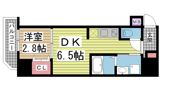 神戸市中央区磯上通(JR東海道本線(近畿)三ノ宮)のマンション賃貸物件 間取画像