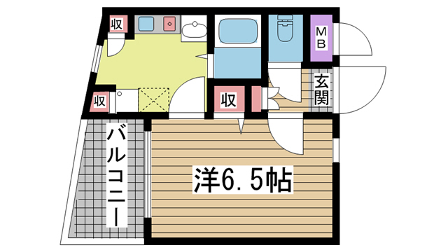 神戸市中央区花隈町(JR東海道本線(近畿)元町)のマンション賃貸物件 間取画像