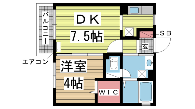 神戸市長田区長田町(神戸電鉄有馬線長田)のアパート賃貸物件 間取画像