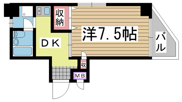 神戸市兵庫区大開通(JR山陽本線兵庫)のマンション賃貸物件 間取画像