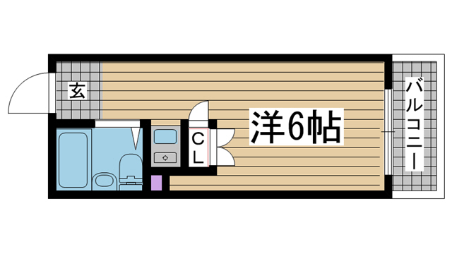 神戸市中央区琴ノ緒町(JR東海道本線(近畿)三ノ宮)のマンション賃貸物件 間取画像