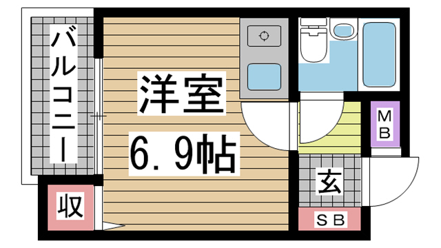 神戸市東灘区青木(阪神本線青木)のマンション賃貸物件 間取画像
