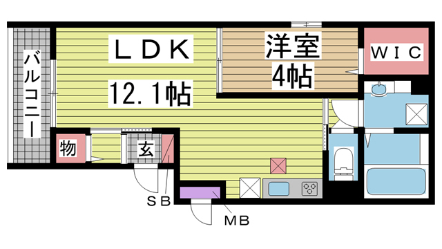 神戸市東灘区住吉本町(JR東海道本線(近畿)住吉)のアパート賃貸物件 間取画像
