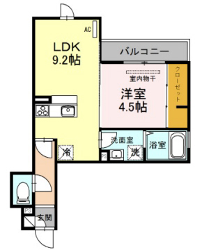 神戸市中央区下山手通(JR東海道本線(近畿)神戸)のアパート賃貸物件 間取画像