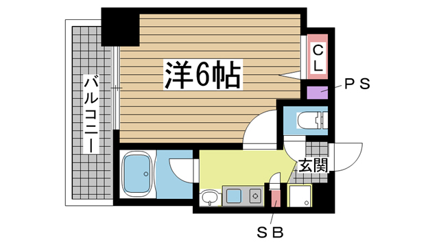 神戸市中央区下山手通(JR東海道本線(近畿)元町)のマンション賃貸物件 間取画像
