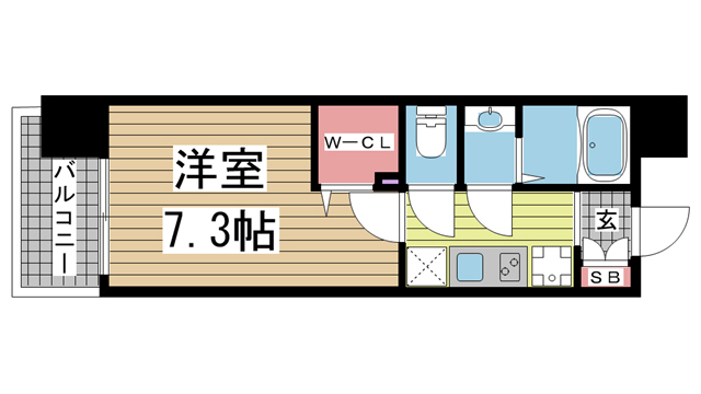 神戸市中央区元町通(JR東海道本線(近畿)神戸)のマンション賃貸物件 間取画像