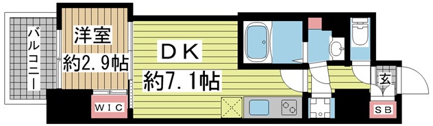 神戸市中央区中町通(JR東海道本線(近畿)神戸)のマンション賃貸物件 間取画像