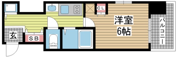 神戸市中央区日暮通(JR東海道本線(近畿)三ノ宮)のマンション賃貸物件 間取画像