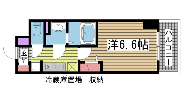 神戸市兵庫区西出町(JR東海道本線(近畿)神戸)のマンション賃貸物件 間取画像