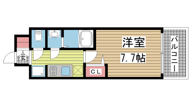 神戸市中央区中町通(JR東海道本線(近畿)神戸)のマンション賃貸物件 間取画像