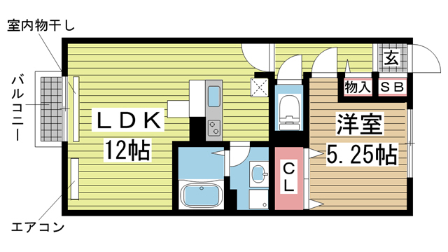 神戸市北区山田町下谷上(神戸電鉄有馬線箕谷)のアパート賃貸物件 間取画像
