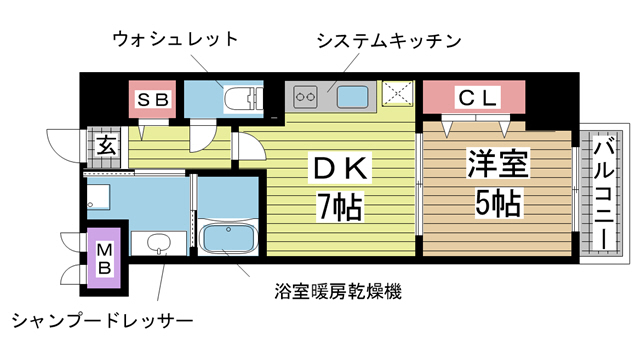 神戸市中央区磯辺通(JR東海道本線(近畿)三ノ宮)のマンション賃貸物件 間取画像
