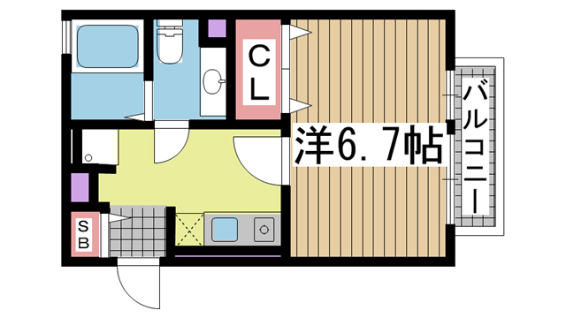 神戸市中央区北野町(JR東海道本線(近畿)三ノ宮)のアパート賃貸物件 間取画像