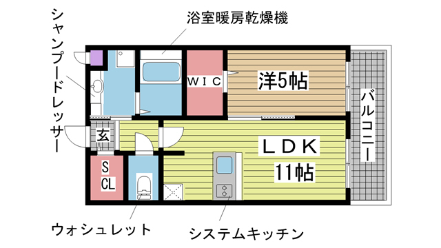 神戸市中央区磯辺通(JR東海道本線(近畿)三ノ宮)のマンション賃貸物件 間取画像
