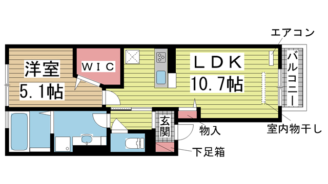 神戸市須磨区大手町(山陽電鉄線東須磨)のアパート賃貸物件 間取画像