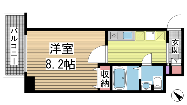 神戸市中央区元町通(JR東海道本線(近畿)神戸)のマンション賃貸物件 間取画像
