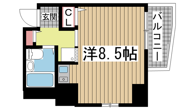 神戸市中央区中山手通(JR東海道本線(近畿)元町)のマンション賃貸物件 間取画像