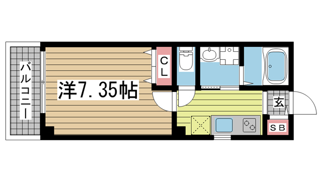神戸市中央区割塚通(JR東海道本線(近畿)灘)のマンション賃貸物件 間取画像