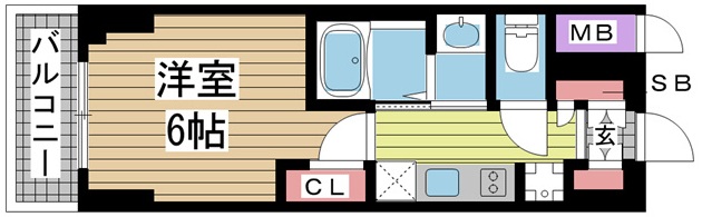 神戸市中央区熊内町(神戸市営地下鉄線新神戸)のマンション賃貸物件 間取画像