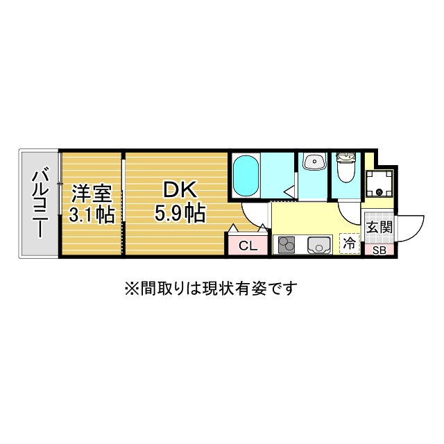 神戸市東灘区青木(阪神本線青木)のマンション賃貸物件 間取画像