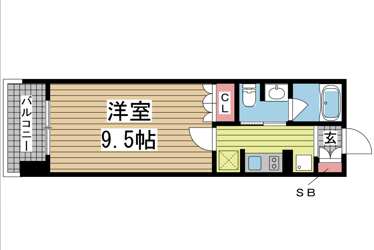 神戸市中央区八幡通(JR東海道本線(近畿)三ノ宮)のマンション賃貸物件 間取画像