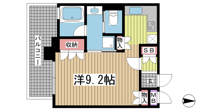 神戸市中央区下山手通(JR東海道本線(近畿)三ノ宮)のマンション賃貸物件 間取画像