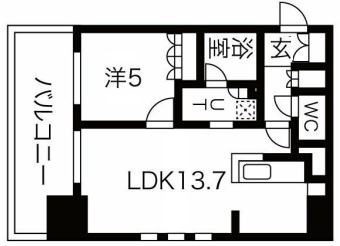 神戸市中央区海岸通(JR東海道本線(近畿)元町)のマンション賃貸物件 間取画像
