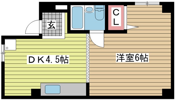 神戸市中央区楠町(JR東海道本線(近畿)神戸)のマンション賃貸物件 間取画像