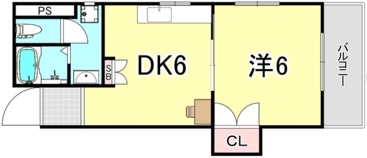 神戸市中央区八雲通(阪神本線春日野道)のマンション賃貸物件 間取画像