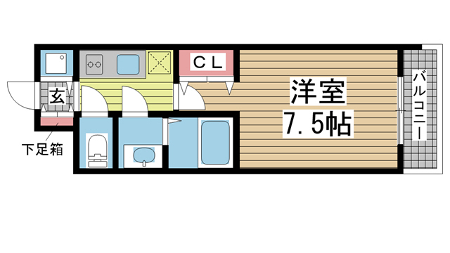 神戸市中央区東雲通(阪急神戸線春日野道)のマンション賃貸物件 間取画像